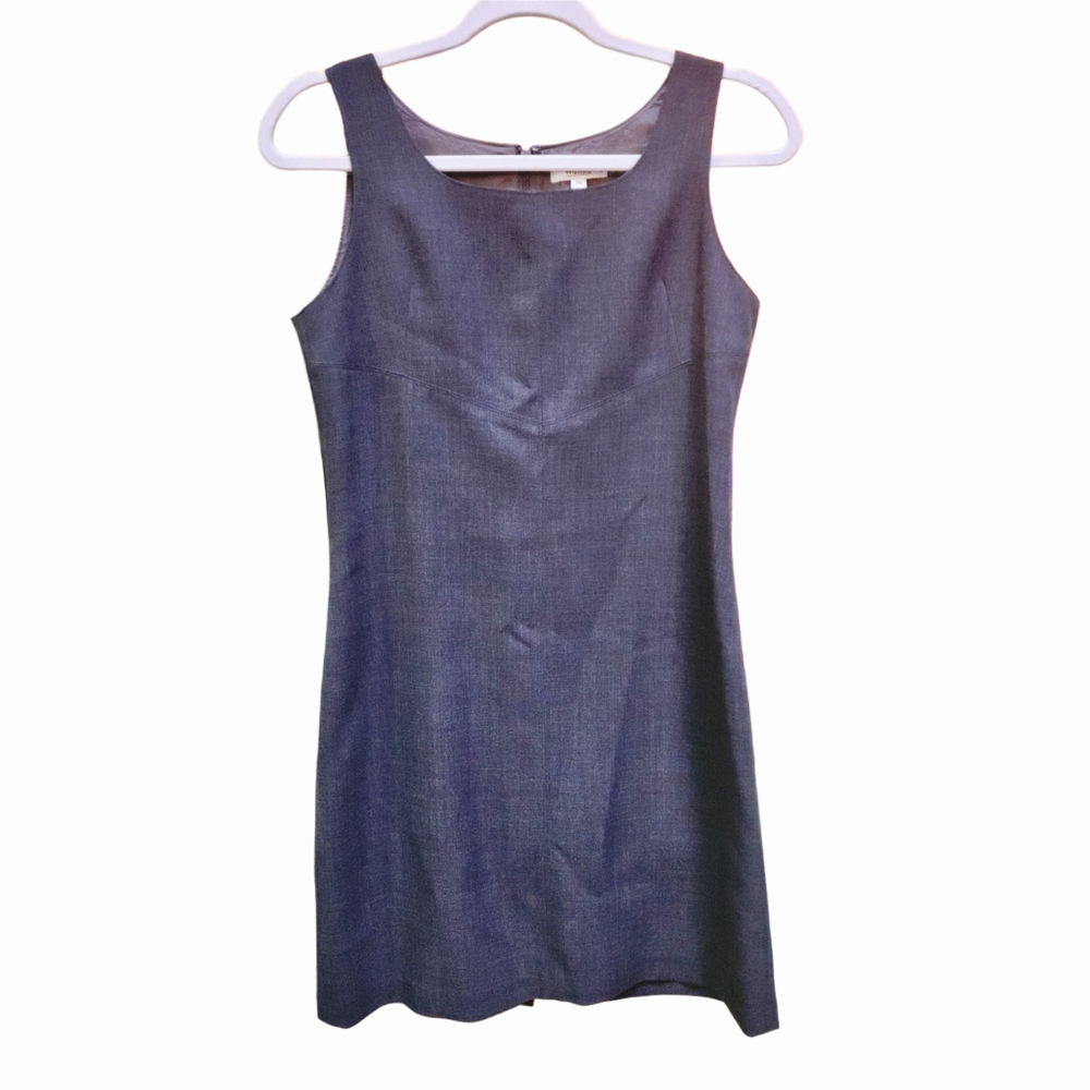 Vintage Grey Lined Classic Sleeveless Sheath Dress Size 36/4